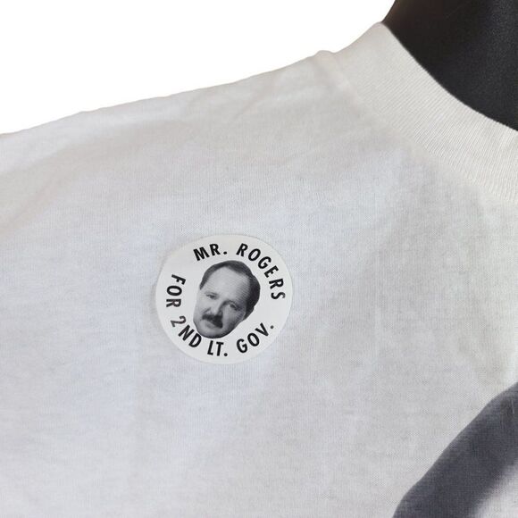 Mr Rogers For 2nd Lieutenant Governor T Shirt Vintage 90s Politics Voting Mens - Picture 3 of 7